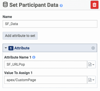 Set Participant Data with SF_URLPop attribute