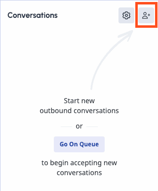 The Conversations roster with a box around the Start a new conversation icon