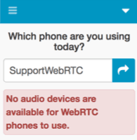 Error message indicating that no audio devices available