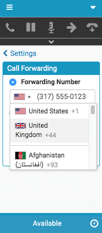 Flag selection for call forwarding