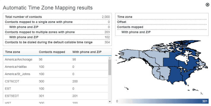 Figure shows example of automatic time zone mapping results