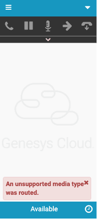 Error message about an unsupported media type