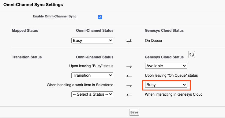 Omni-Channel Sync Settings