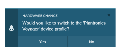 Hardware change prompt