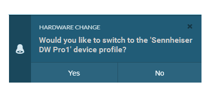 Hardware change prompt