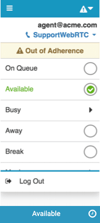 Warning about being out of adherence