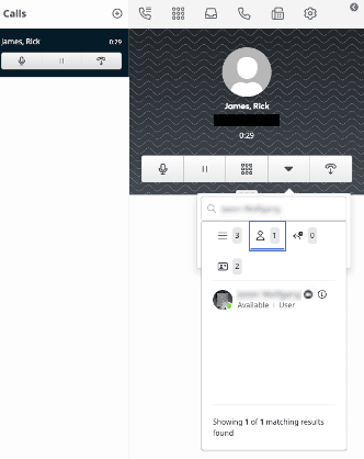 This image is a screenshot of the transfer option in Genesys Cloud Zoom app.