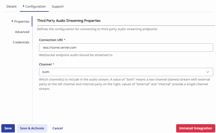 Configure AudioHook Monitor Properties