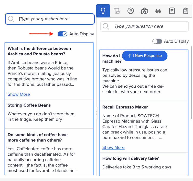Auto display Genesys Agent Assist responses
