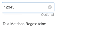 Text matches Regex: false