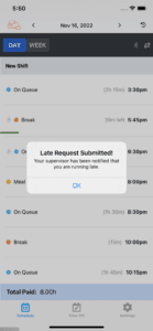 Late request submitted