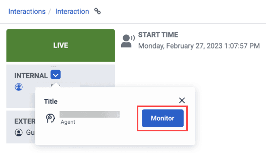 Monitor an interaction