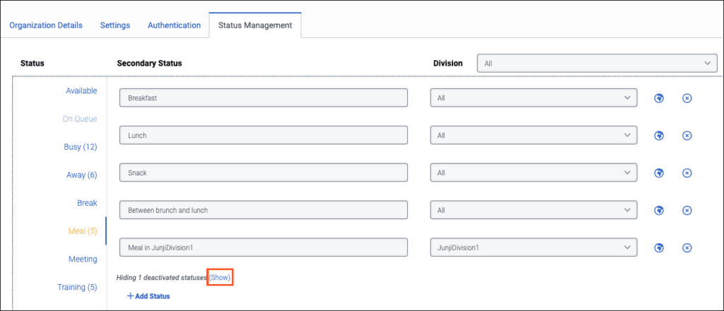 Screenshot of the reactivate status of the secondary status