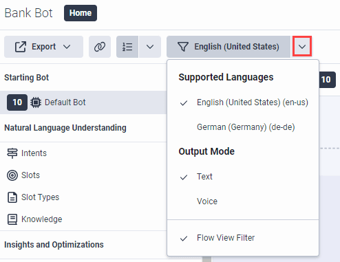 Switch between supported languages in replay mode