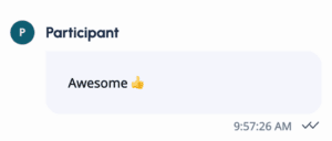 An example of a text conversation with the thumbs up emoji