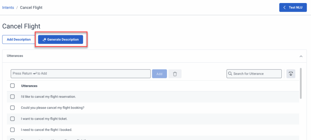 Generate intent description