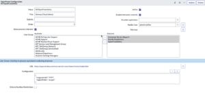 This image is a screenshot of the OpenFrame configuration in ServiceNow.