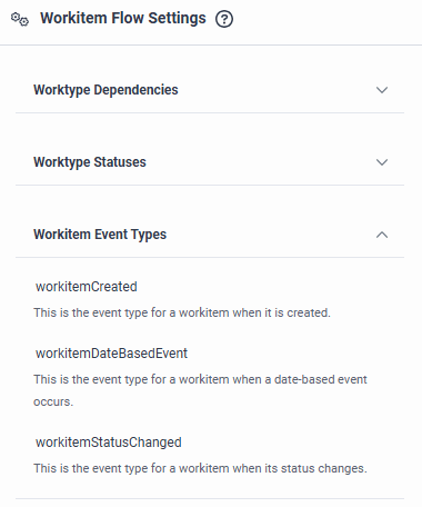 Workitem Event Types in Workitem Flow Settings in Architect