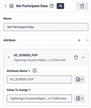 This image is a screenshot of the Set Participant Data in Architect workflow for inbound call.