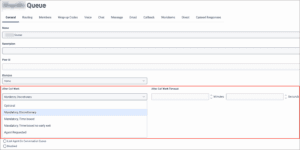This image is a screenshot of the after call work settings highlighted for a Genesys Cloud queue.