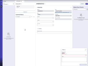 This image is a screenshot of the wrap up module in the ServiceNow UI.