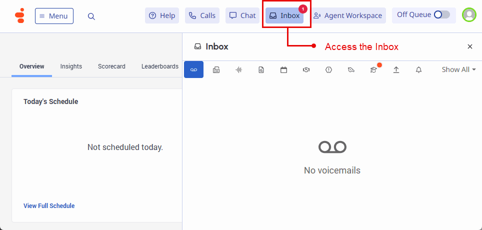New navigation access Inbox