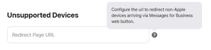Unsupported devices redirect page URL