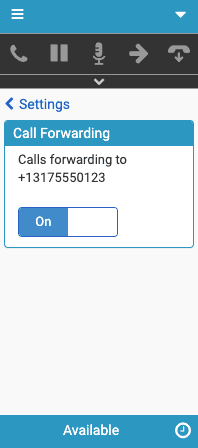 Click to enlarge. Successful call forwarding setup to a number