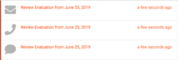 Click to enlarge. Evaluations in inbox ready to review