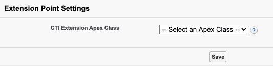 Click to enlarge. Extension Point Settings in Salesforce