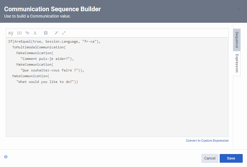 Click to enlarge. Communication Sequence Builder French