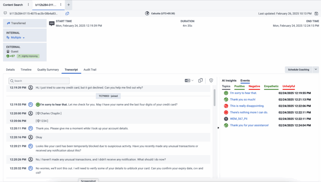 Click to enlarge. View a chat or message transcript