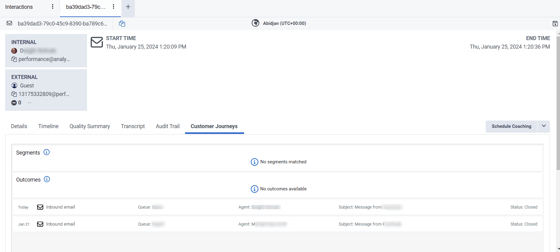 Click to enlarge. Customer Journeys tab