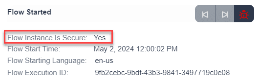 Click to enlarge. Flow instance is secure