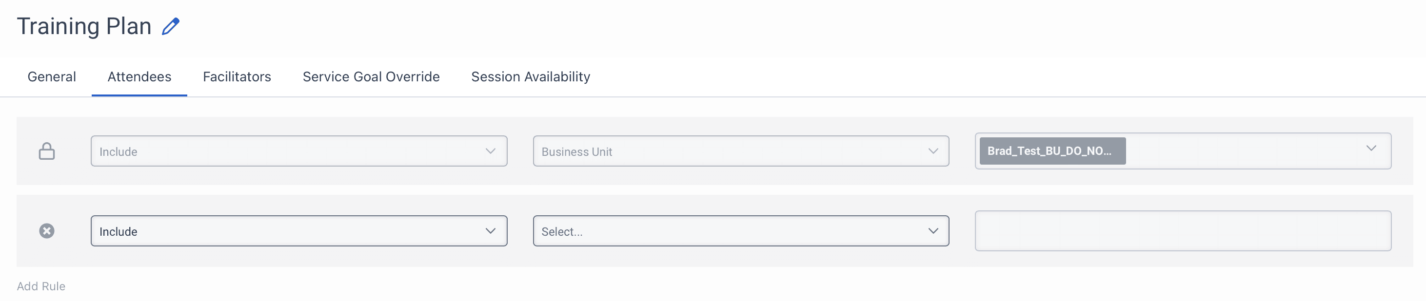 Click to enlarge. The Attendees tab that enables you to add attendee details