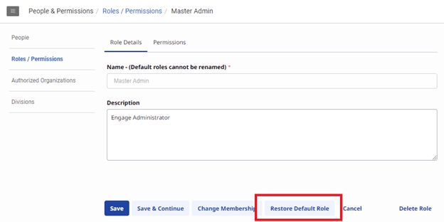 Click to enlarge. Restore Default Role