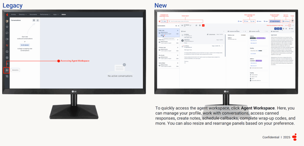 Click to enlarge. Open the agent workspace