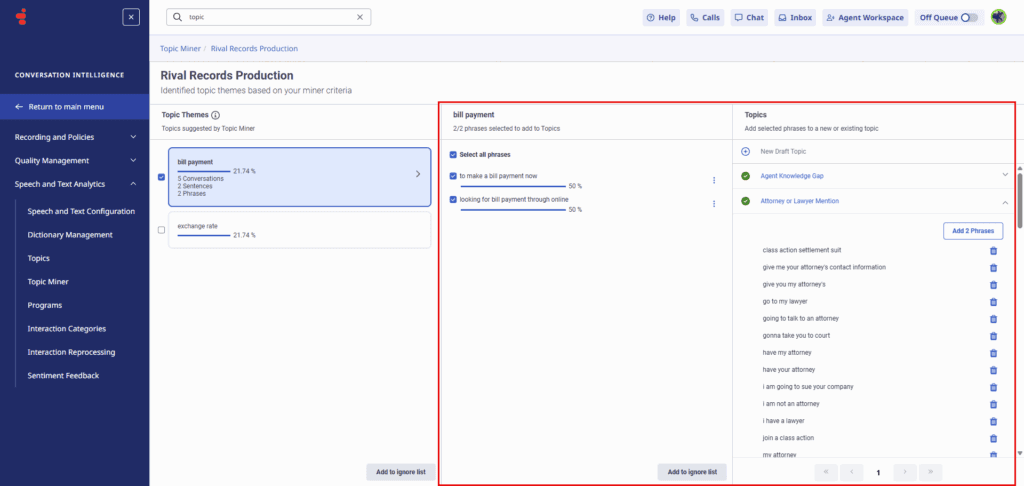 Click to enlarge. Add phrases to the ignore list