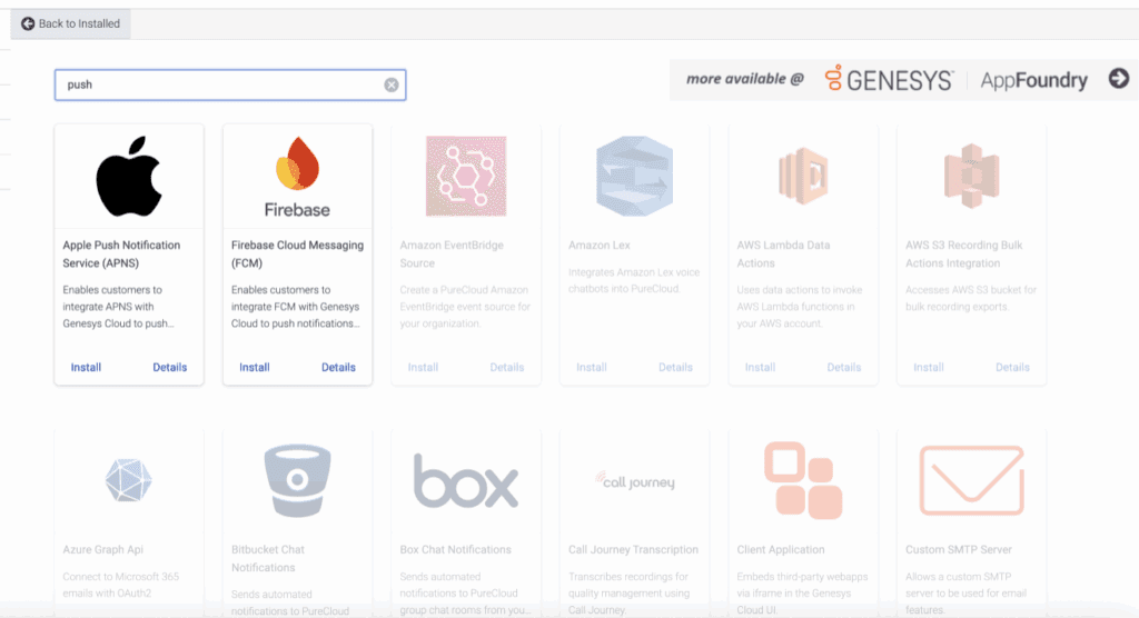 Click to enlarge. Displays the android and iOS apps for push notifications