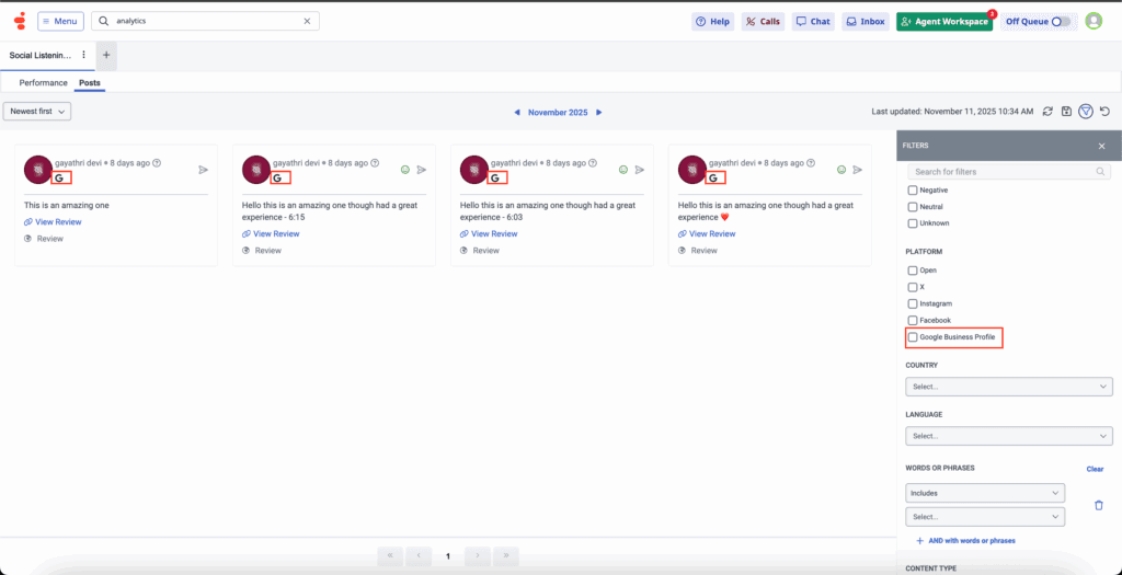 Click to enlarge. Google Business profile post section